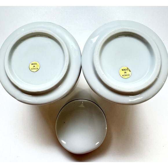 MCM Handgemalt Stoneware Creamer and Sugar Canister Vintage Brown Floral - Picture 5 of 8